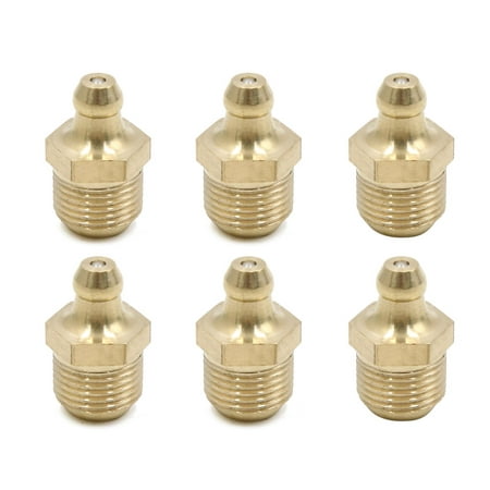 6pcs M12 x 1 Thread Brass Straight Grease Nipple Fitting for Motorcycle