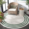 thumbnail image 3 of SAFAVIEH Cabana Rado Bordered Indoor/Outdoor Area Rug, Ivory/Green, 6'7" x 6'7" Round, 3 of 16