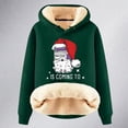thumbnail image 4 of Haut à Capuche Chaud Imprimé de Noël pour Femmes Automne/hiver avec Fermeture Éclair Quart, T-Shirts Légers pour Femmes, Hauts Junior Mignons, Haut Rond, Mode Grande Taille pour Femmes, Blanc TTTTG, 4 of 4
