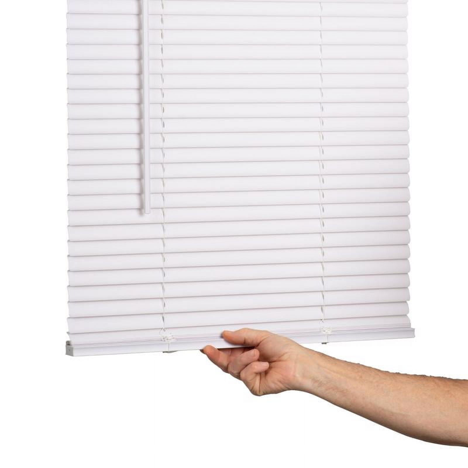 Lotus Cordless Vinyl Mini Window Blinds, White 71 in x 72 in