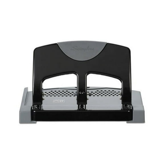 45-Sheet SmartTouch Three-Hole Punch 9/32" Holes, Black/Gray
