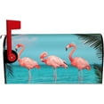 thumbnail image 2 of Flamingos Standing in Clear Blue Sea Mailbox Cover Magnetic Mailbox Wrap Post Box Cover Décor 25.5x21 in, 2 of 6