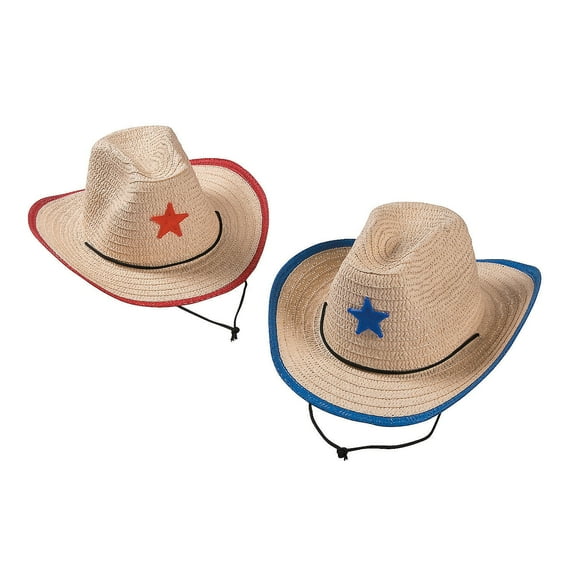 Child'S Cowboy Hat With Star - Party Wear - 12 Pieces