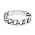 thumbnail image 2 of Classic Band of Cuban Link Men and Women .925 Sterling Silver Ring-8, 2 of 5