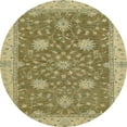 thumbnail image 1 of Ahgly Company Indoor Round Abstract Metallic Gold Oriental Area Rugs, 3' Round, 1 of 6