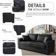 thumbnail image 3 of 69" Modern Loveseat Sofa with Deep Seat & 2 Pillows,PU Fabric Upholstered Sofa Couch for Living Room,Bedroom,Black, 3 of 8
