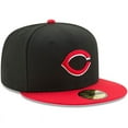 thumbnail image 3 of Men's New Era Black/Red Cincinnati Reds Road Authentic Collection On-Field 59FIFTY Fitted Hat, 3 of 6