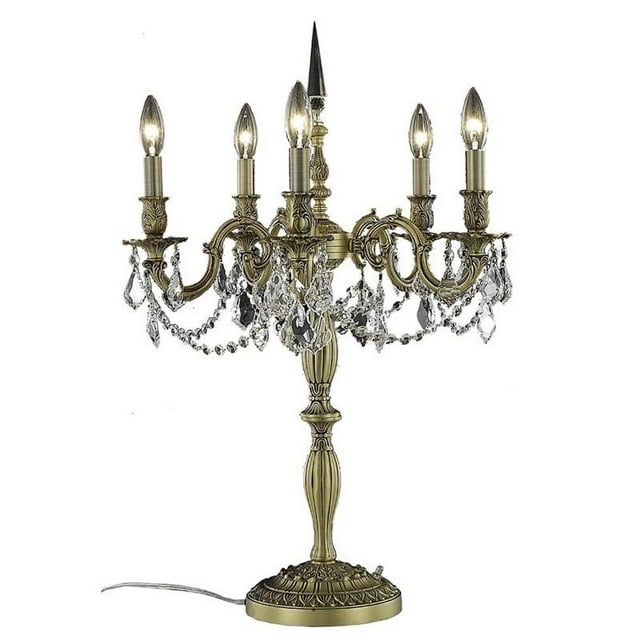 Elegant Lighting Rosalia 28" 5 Light Royal Crystal Table Lamp