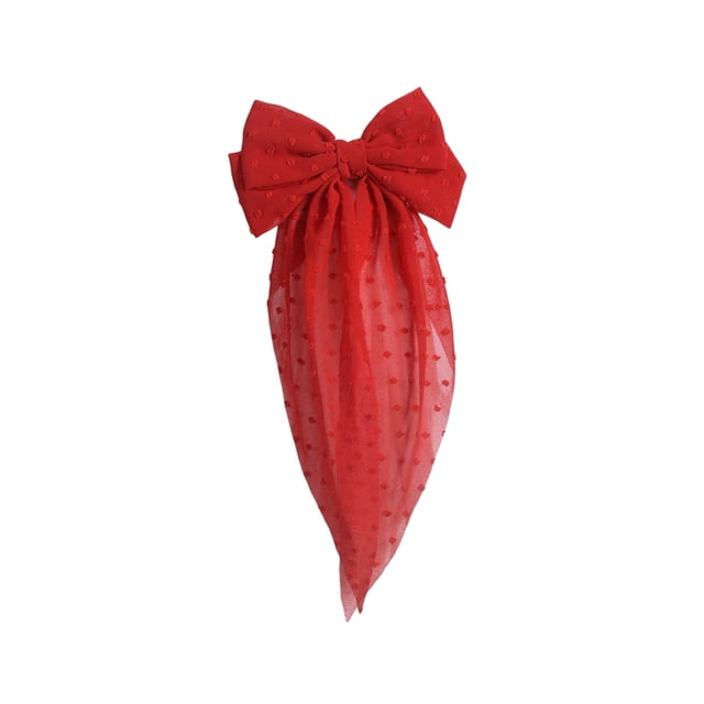 Red Nylon Spandex Bow Ribbon Curtain Tieback Clip Decoration 7.48X15.75In Red Home Holiday Decor