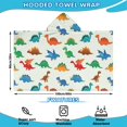 thumbnail image 2 of White Cartoon Dinosaurs Pattern Hooded Bath Towel，60"x35" for Ages 3 To 12 Kids, Quick Dry Lightweight Soft Microfiber Hood Beach Towel Cover Up for Kids, 2 of 7