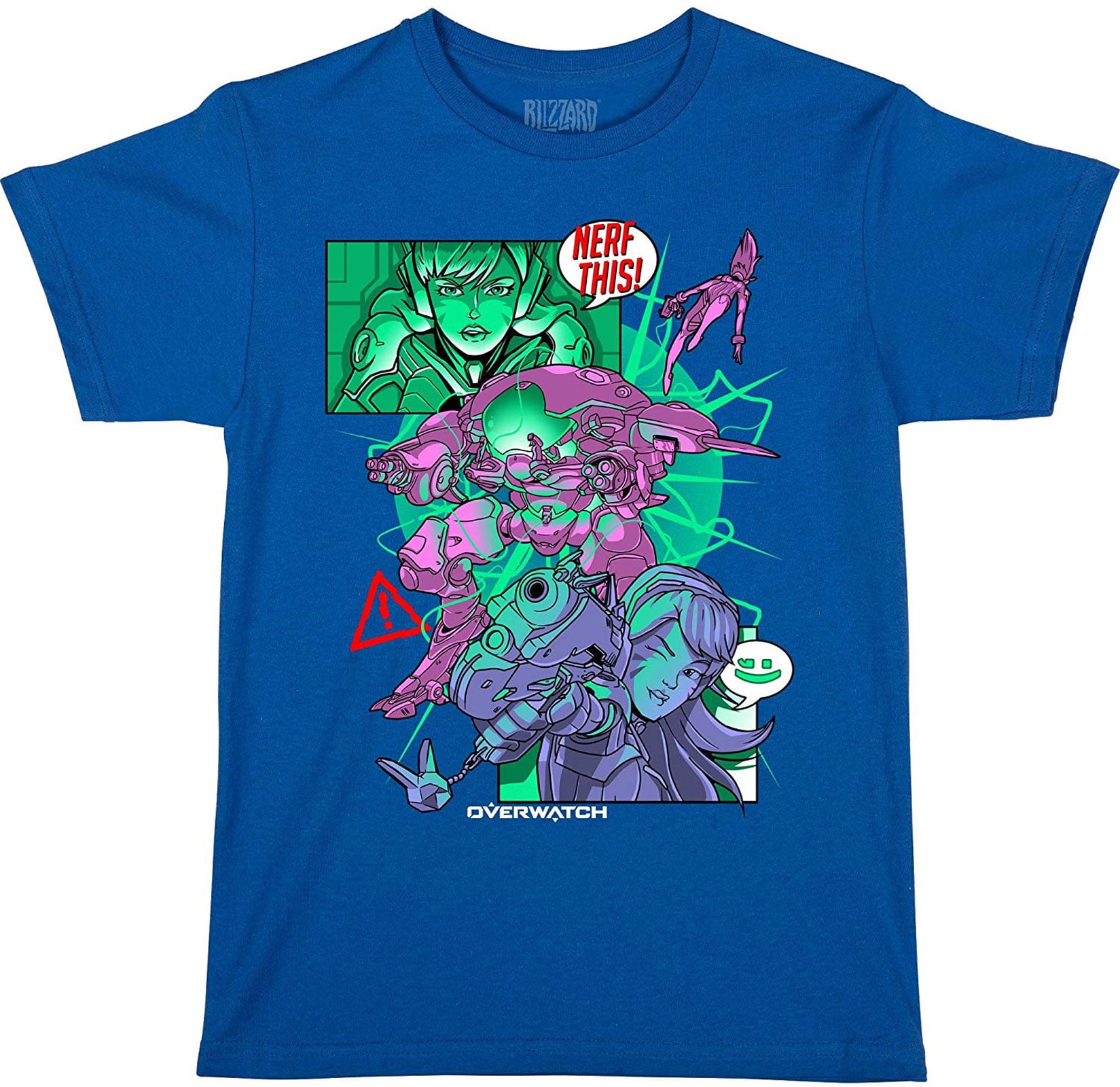 JINX Nerf This (D.Va) Boys' Gamer Tee Shirt, Royal Blu, Small Walmart.com