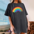 thumbnail image 2 of Midsumdr Pride Shirt Women Funny Rainbow Print T Shirt Rainbow Graphic Tees LGBT Equality Shirts Summer Casual Short Sleeve Tops, 2 of 7