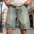 thumbnail image 3 of JTieacloth Mens Baggy Jean Shorts Casual Loose Fit Denim Shorts Summer Five Point Shorts(Yellow), 3 of 7