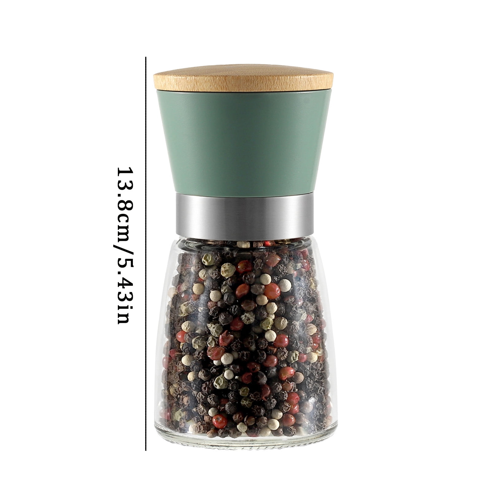 XKHBDL 2 Packs Salt and Pepper Grinder Set - Refillable Grinder Adjustable Coarseness of Pepper Salt Spice Stainless Steel Mills Glass