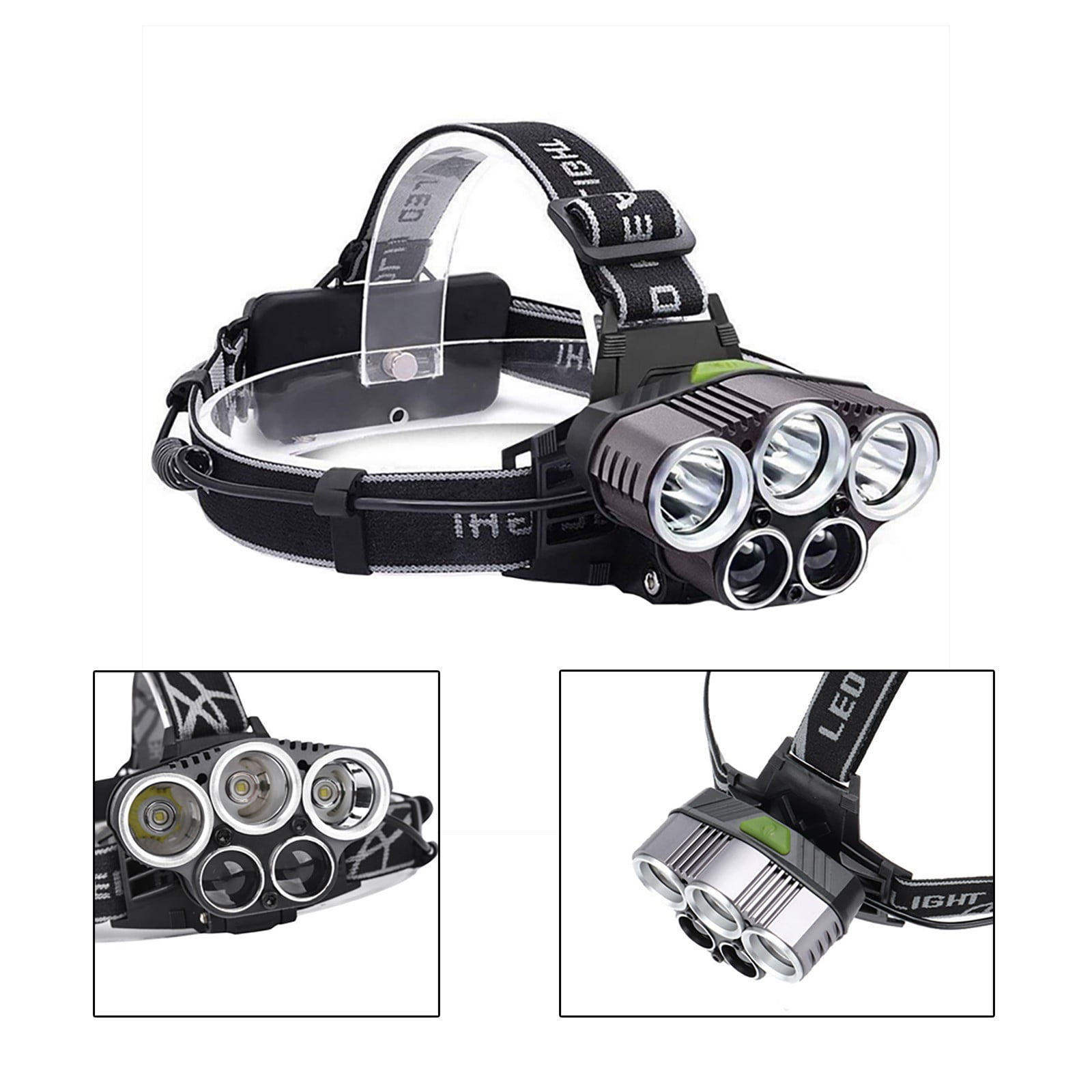 25000lm Bright USB Rechargeable Headlamp LED Headlight for Outdoor Camping Hiking Running Fishing Night Work