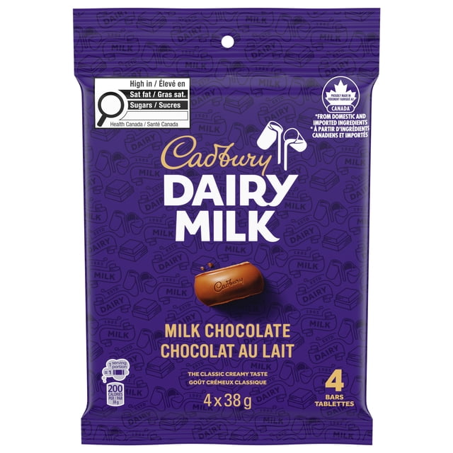 CADBURY DAIRY MILK, Tablettes de Chocolat au Lait, Lot de 4