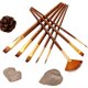 thumbnail image 3 of Juego de pinceles combinados de lana de nailon de dos colores con pluma de acuarela de madera y tiza de agua en forma de abanico, 3 of 5