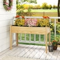 thumbnail image 2 of Patiojoy Pine Wood Raised Garden Bed Elevated Planter Box w/ Legs Liner Drainage Holes for Vegetables Flowers Herbs, 2 of 9