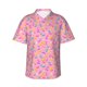 thumbnail image 1 of Balery Pink Donut Camisas hawaianas de manga corta para hombre, camisas playeras de corte holgado, camisas de vacaciones con botones,Medium, 1 of 7