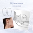 thumbnail image 3 of Silvora 925 Sterling Silver 70mm Large Hoop Earrings for Women Adult Jewelry Gifts, 3 of 7