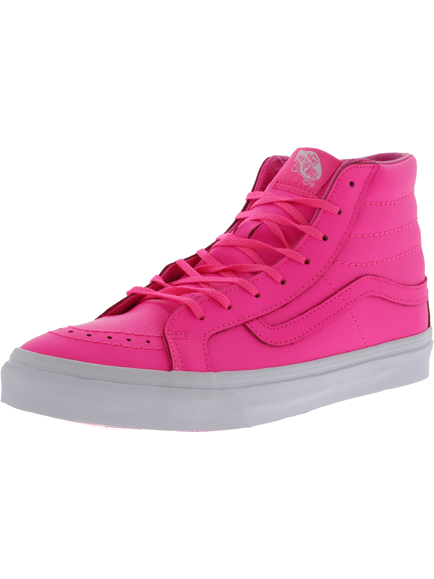 Vans Sk8-Hi Slim Neon Leather Pink High-Top Skateboarding Shoe - 7M / 5.5M - image 1 of 4