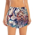 thumbnail image 2 of Hirioo Vibrant Leopard In Flowers for Women's Double Layer Athletic Shorts High-Performance Gym Shorts with Inner Pocket, Elastic Waistband-X-Large, 2 of 7