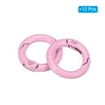 thumbnail image 3 of Uxcell 20mm Metal Spring O Rings Zinc Alloy Snap Clip Round Trigger Keyrings Buckle Light Pink 12 Pcs, 3 of 5