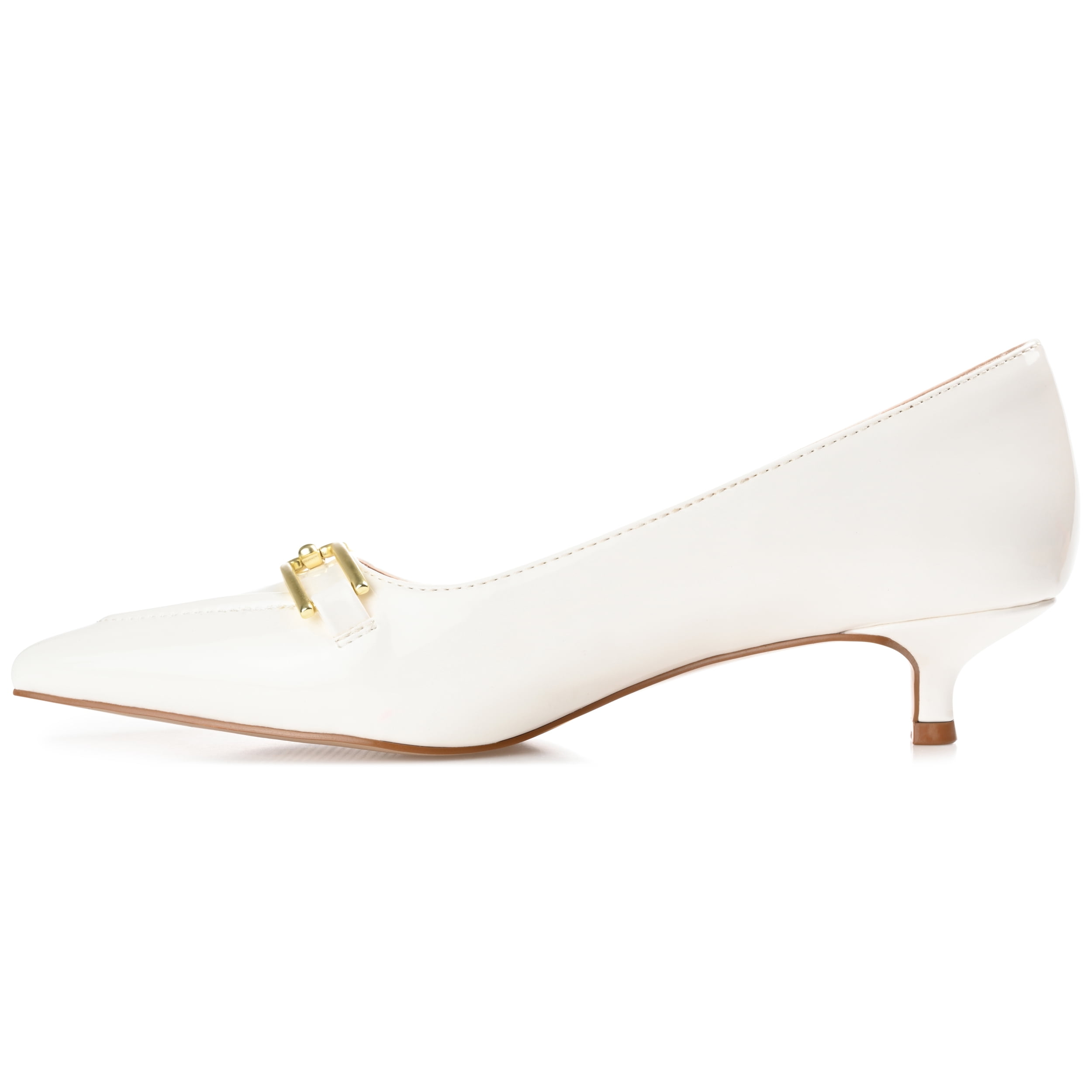 Journee Womens Rumi Kitten Heel Loafer Pointed Toe Pumps, Widths Available