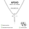 thumbnail image 4 of APSVO 925 Silver Plated Cross Necklaces for Women Pendant Chain Catholic Religious Christian Accessories Birthday Christmas Jewelry Gifts Teen Girls Stocking Stuffers Kids Age Ideas, 4 of 6
