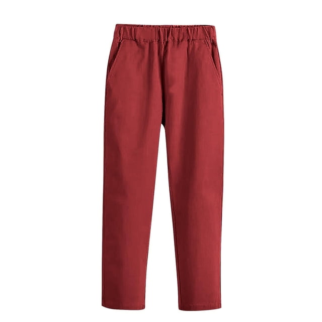 School Uniform for Girls Elastic Waist Performance Pants for Daily Life Travel