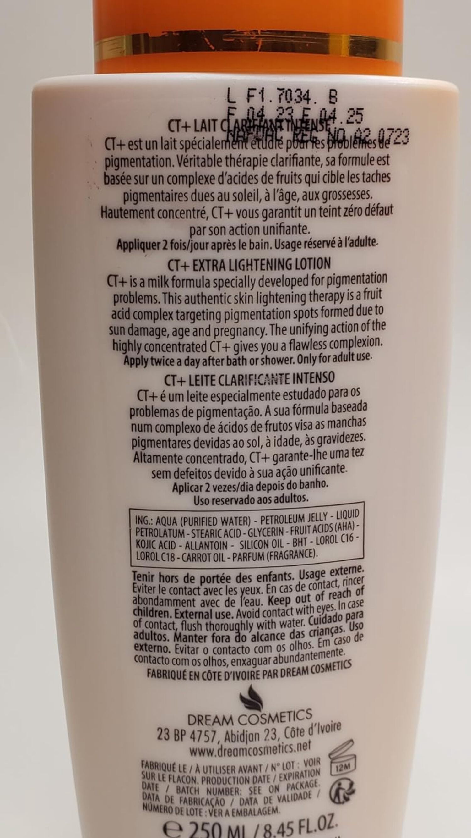 CT Clear Therappy Extra Lightening Skin Cream 6.76  Lotion 8.45oz  Soap 6.17oz  Serum 2.37o
