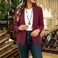 thumbnail image 6 of Women Light Jacket Ndbuld Women's casual winter solid-color fitted lapel blazer cardigan top Wine S, 6 of 6