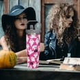 thumbnail image 6 of Pink Ghost Tumbler With Handle,Halloween Gifts for kids,Halloween Tumbler With Lid and Straw 30oz Stainless Steel Insulated Tumblers Pink Ghost Travel Cup Cute Halloween Coffee Mug for Women, 6 of 6