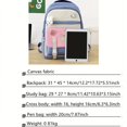 thumbnail image 2 of 5pcs Backpack Crossbody Bag Handbag Drawstring Bag And Pen Bag Set, Fashion Contrast Color Student Backpack With Cute Squirrel Pendant, Women's Men's Backpack, Preppy Large-capacity Travel Bag, 2 of 5