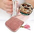 thumbnail image 1 of Estuche organizador de joyas de viaje pequeño, elegante estuche de terciopelo para guardar anillos, pendientes y aretes, bolsa de almacenamiento para Rosa claro, 1 of 8