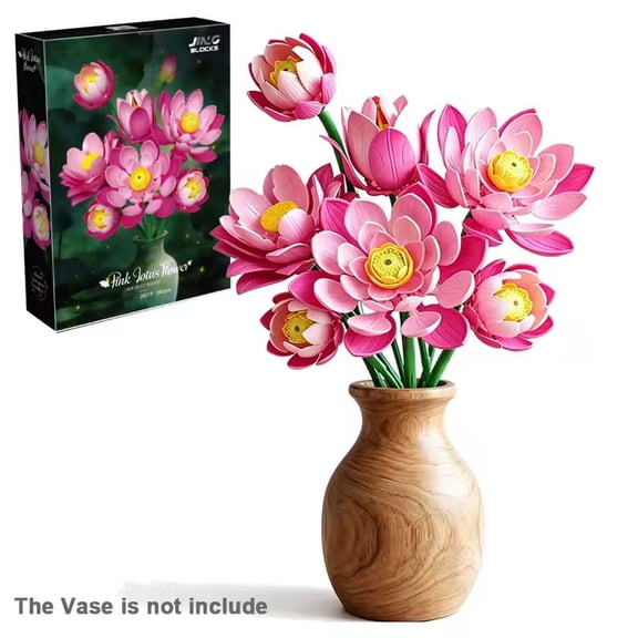 Remocguys Lotus Bouquet Building Set Compatible with Lego Flower Creative Collectible Model for Adults Woman 260pcs