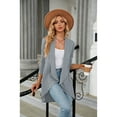 thumbnail image 6 of XCHQRTI Women Lapel Solid Color Cardigan Knitting Sweatshirt Open Front Shirt Loose Fit Long Sleeves Trendy Tops, 6 of 9