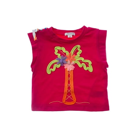 Flapdoodles girls Shoulder Bow Tee, 6X, Pink