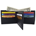 thumbnail image 3 of Bifold Men's Genuine Leather Center Flap Multi Card Holder Wallet NEW (Black), 3 of 6