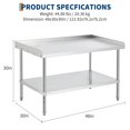 thumbnail image 3 of Yeshouse mesa de soporte para equipos de acero inoxidable con certificación NSF, capacidad de 400 lbs, patas ajustables y deflector de borde de 2 pulgadas, ideal para cocina profesional, 3 of 7