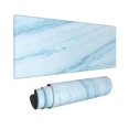 thumbnail image 2 of Pofeuu Light Blue Marble Print Desk Mat for Keyboard and Mouse，Computer Desk Matt for Desktop，Large Mouse Pad for Desk，Desk Pads on Top of Desks 12x31.5in, 2 of 8