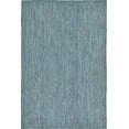 thumbnail image 2 of Unique Loom Solid Collection Casual Transitional Indoor and Outdoor Flatweave Area Rug, 4 ft x 6 ft, Teal/Navy Blue, 2 of 2