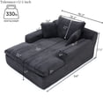 thumbnail image 2 of 64"X46" Chaise Lounge Chair Indoor, Oversized Upholstered Sofa Bed, Sleeper Couch Reading Chairs Fluffy Plush Faux Fur Cloud Sofas Couches for Living Room (Gray), 2 of 7