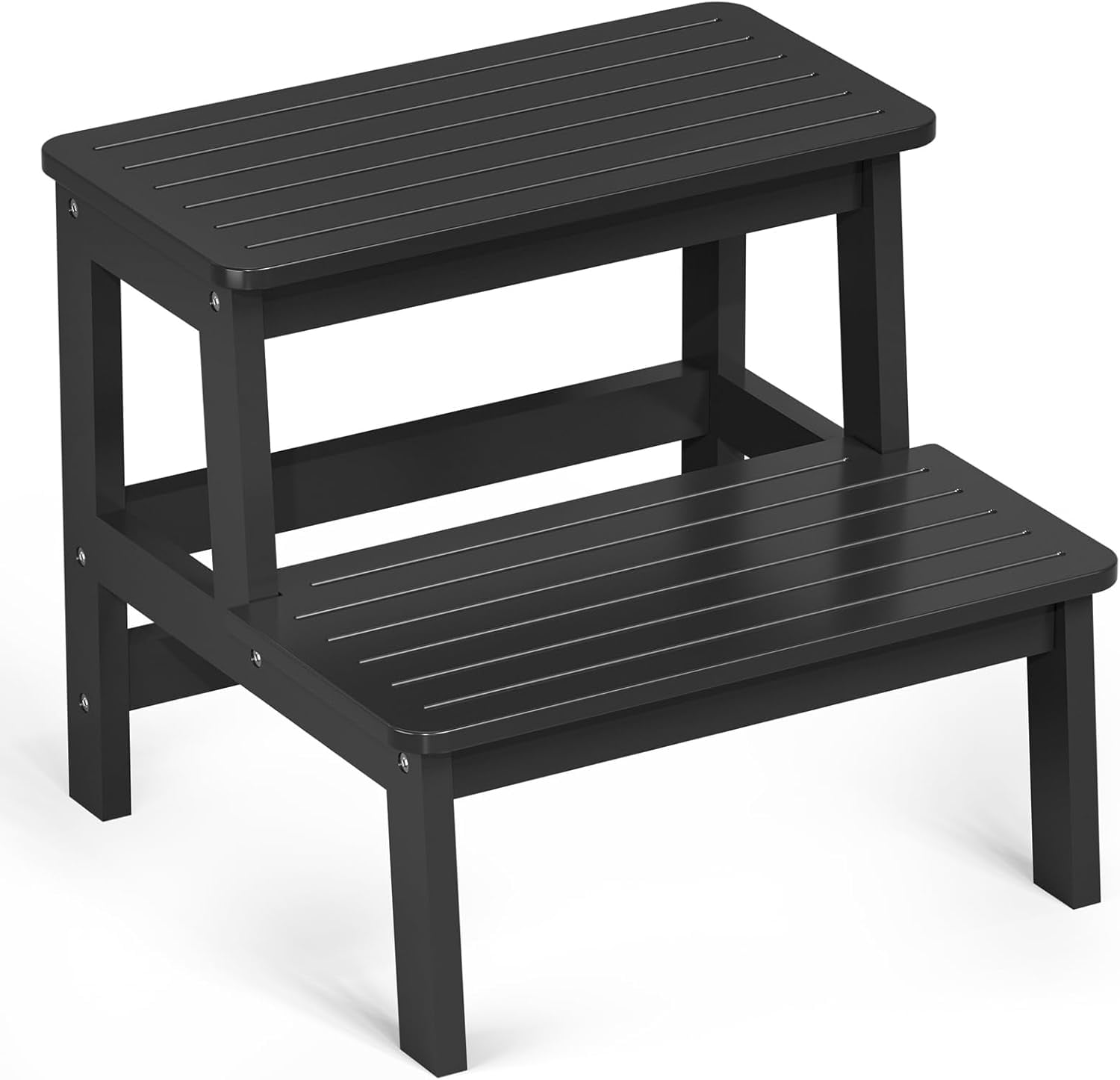 Bambloom Bamboo 2-Step Stool, 300 lb Capacity, Black photo 1