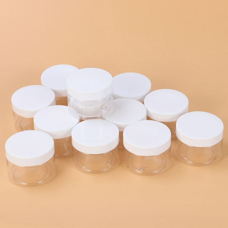 12-Pack 120ml Clear Plastic Slime Jars with Lids, Refillable Empty Round  Containers for Cosmetics, Lotions, Gold