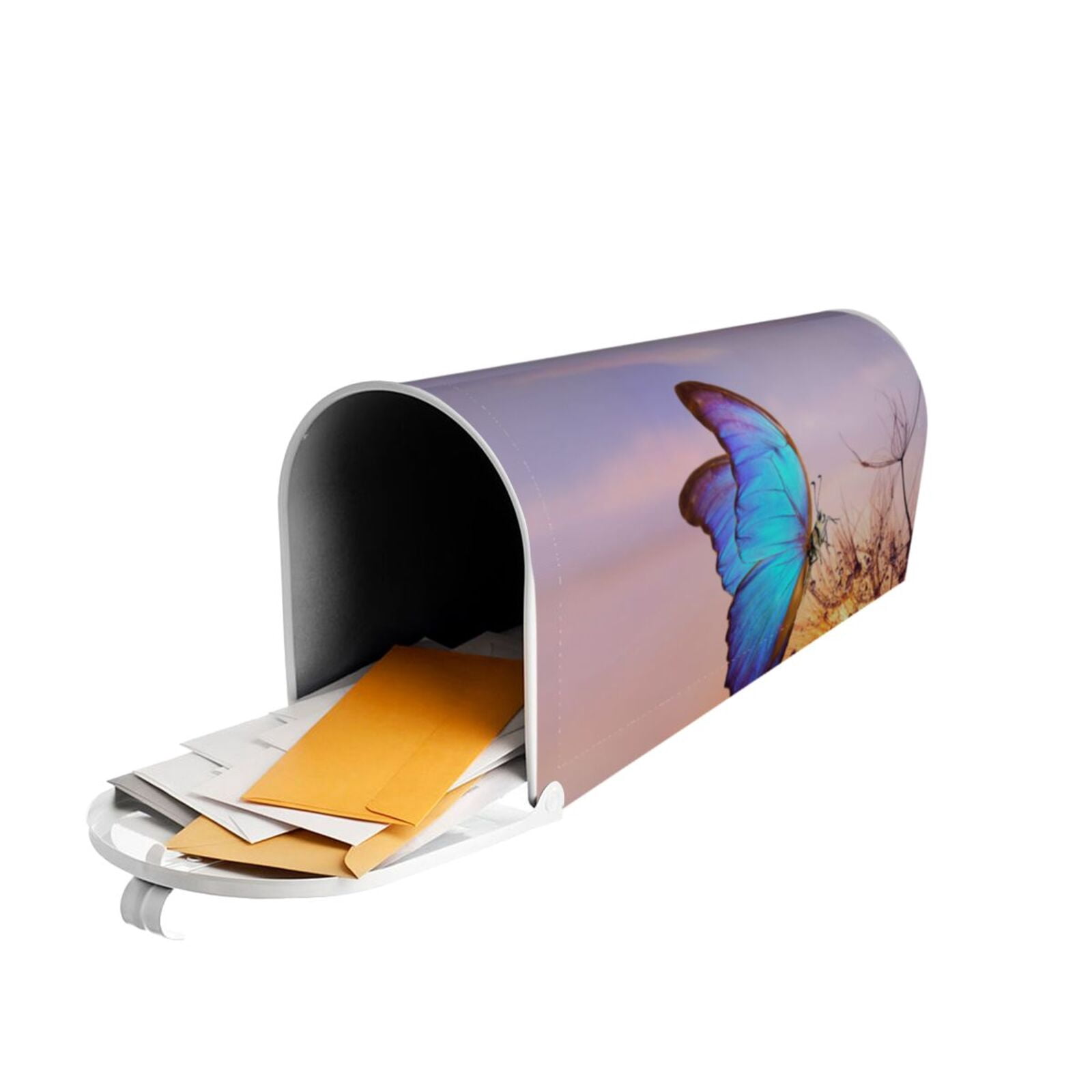 Logiee Morpho butterfly and dandelion Print Post Letter Box Wrap Decor, Mailbox Cover Suitable for Standard Mailbox and Large Size Mailbox,Outdoor Yard Decoration-21x18 in