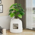 thumbnail image 3 of Lifewit Litter Box Cat with Faux Plant & Scoop(Random Color), Hidden Enclosure Litter Tray with Odor Control & Carbon Filter in Living Room/Bedroom/Bathroom Corner, White, 3 of 9