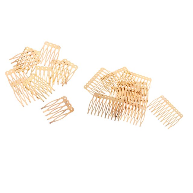 20 Piezas Mujer Metal Dorado Del Cabello Resultados De Joyería Accesorio Para El Cabello Nupcial Bricoje 5 10 Diente BLESIY Peine para el cabello manualidades de bricolaje