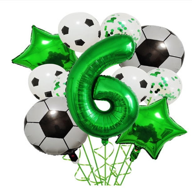 Juego de fútbol Digital verde, globo de película de aluminio, Fiesta Temática de la Copa del Mundo, decoración de cumpleaños, 12 Uds.,6