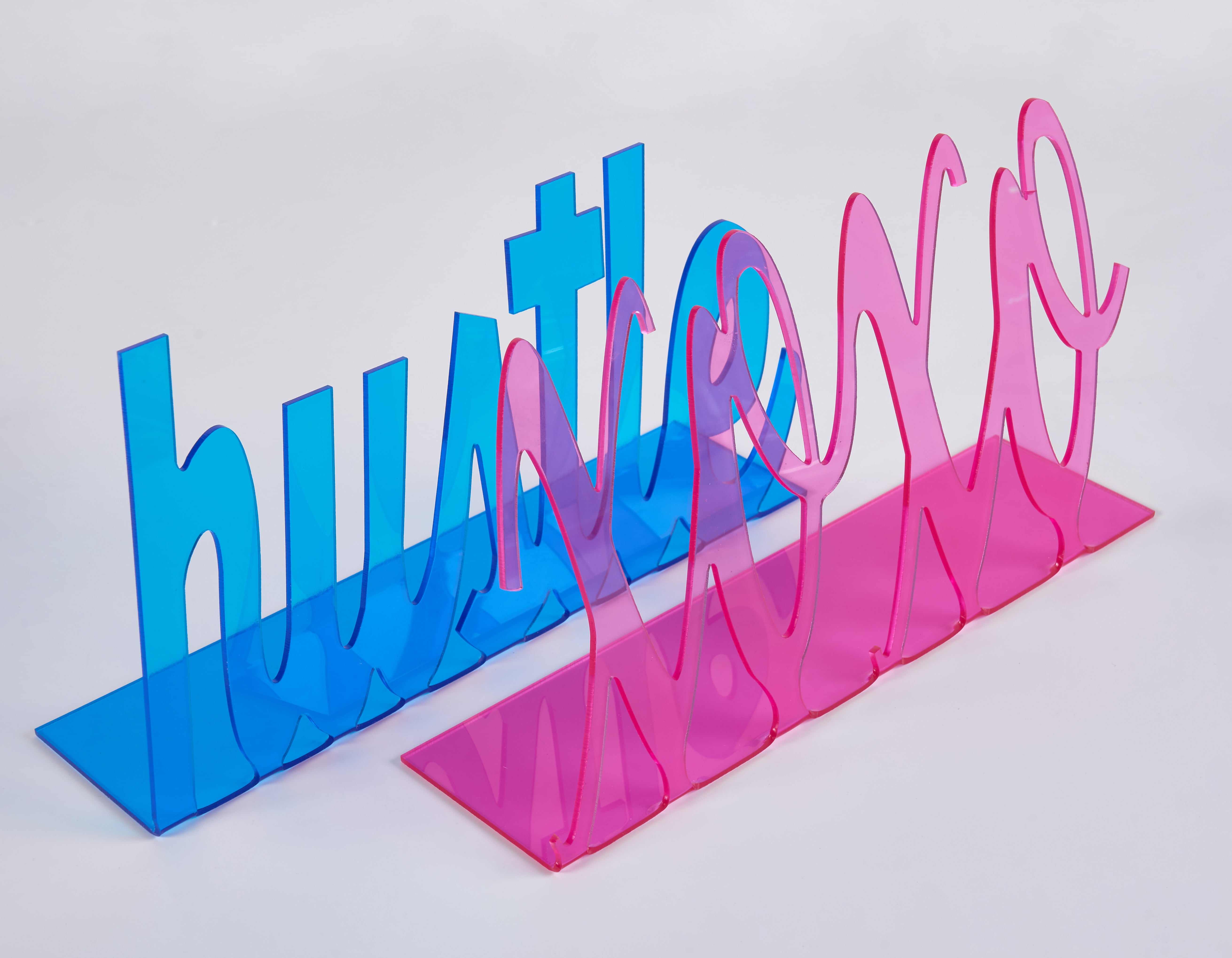 Urban Shop Hustle Acrylic Sign 12"L x 3" W x 7"H